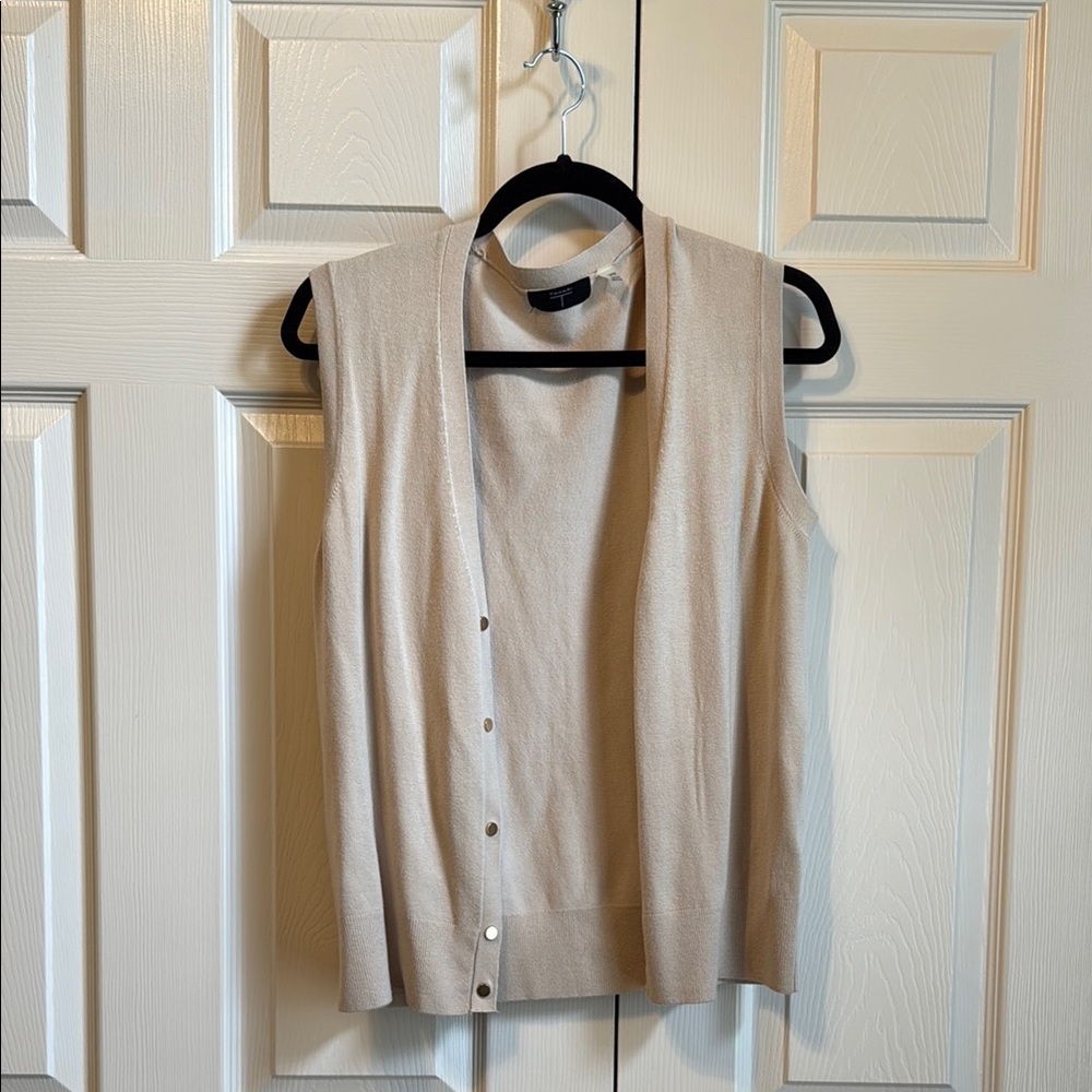Tahari Cream Knit Cardigan Sweater